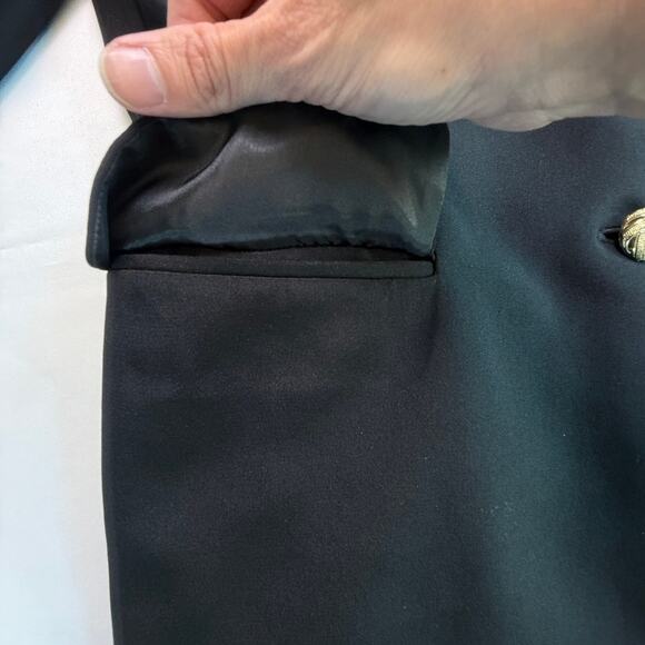 VTG Josephine Chaus 100% Silk Black Blazer Jacket Size 6 (Part of Matching Set) - Picture 10 of 15